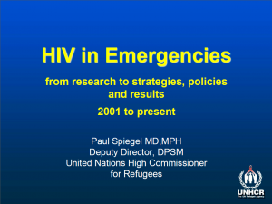 HIV in Emergencies: From research to strategies, policies and results