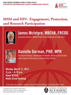MSM and HIV: Engagement Protection, and Research Participation