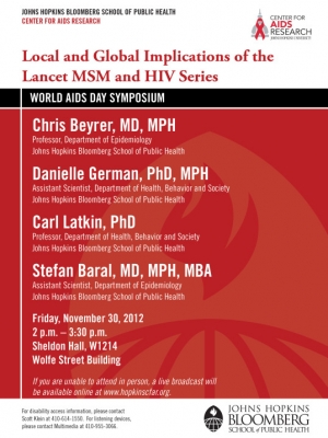 World Aids Day Symposium: Local and Global Implications of the Lancet MSM and HIV Series
